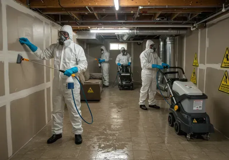 Basement Moisture Removal and Structural Drying process in Roscommon County, MI